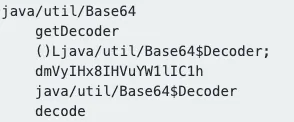 Decoded hex command showing the Base64-encoded command.